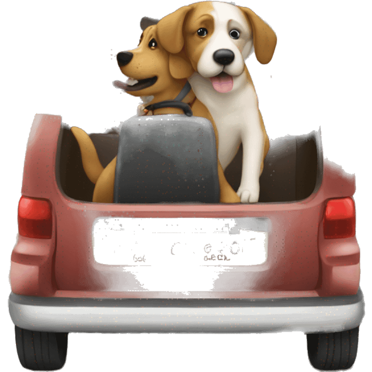 person hitch a ride dog emoji