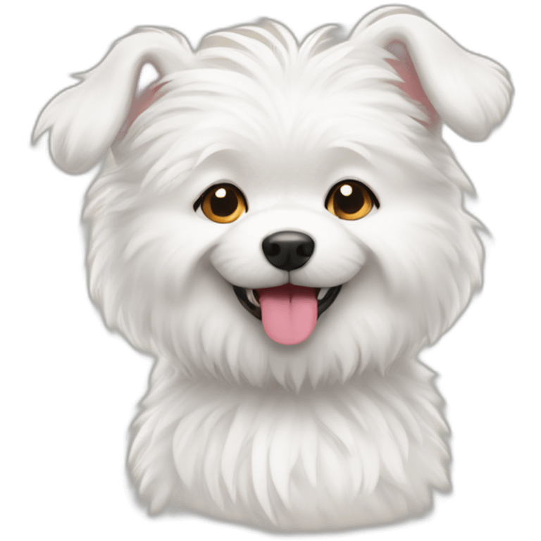 winking white dog fluffy emoji