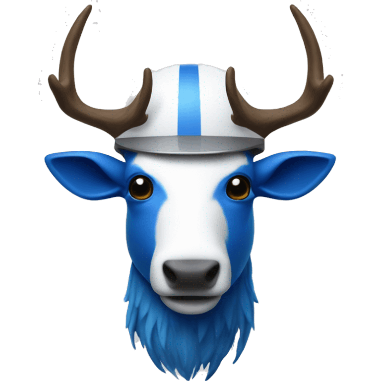 Blue elk in a white helmet emoji