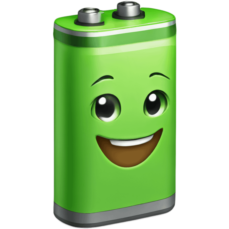 Little bit Smiling Green battery  emoji