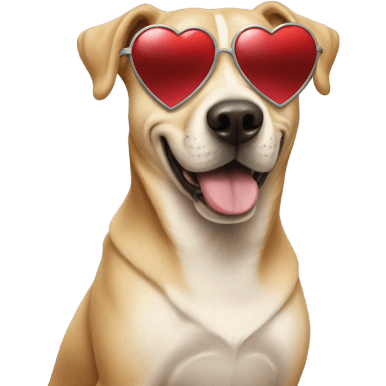 Dog wearing heart eye glasses  emoji