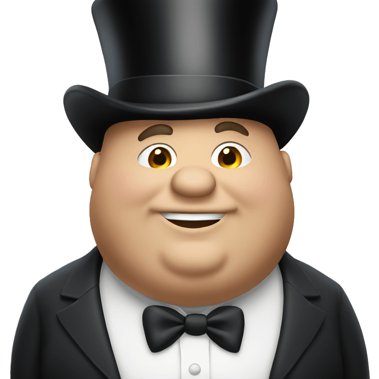 Fat guy in a top hat emoji