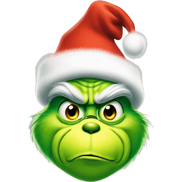 The Grinch with a Christmas hat  emoji