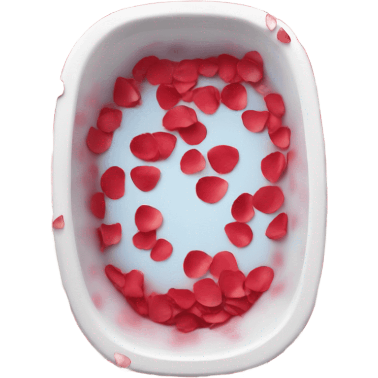 Tub with rose petals red emoji