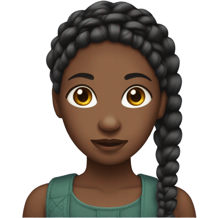 black girl with knotless braids  emoji