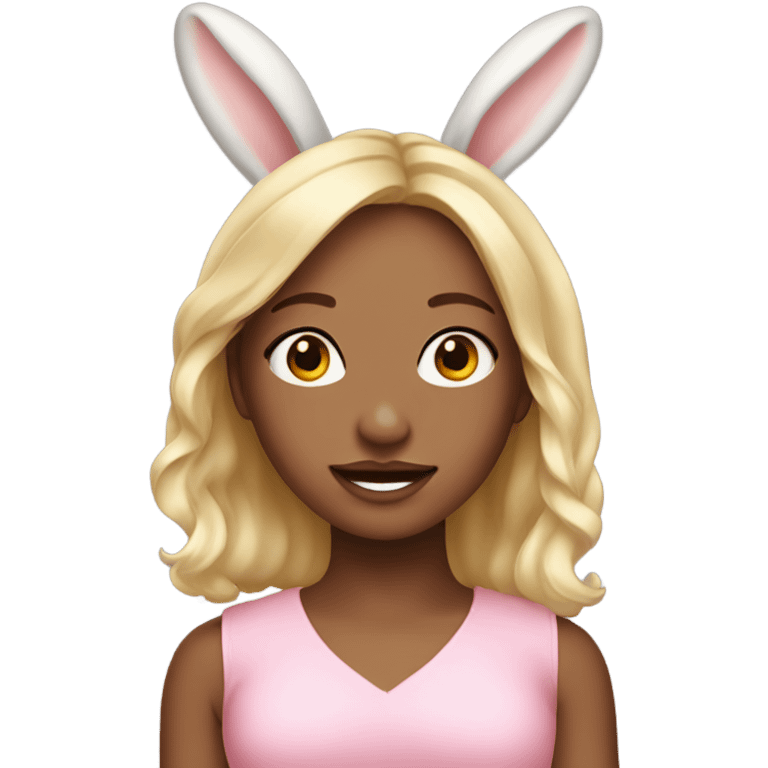 Cute blonde girl with bunny ears emoji