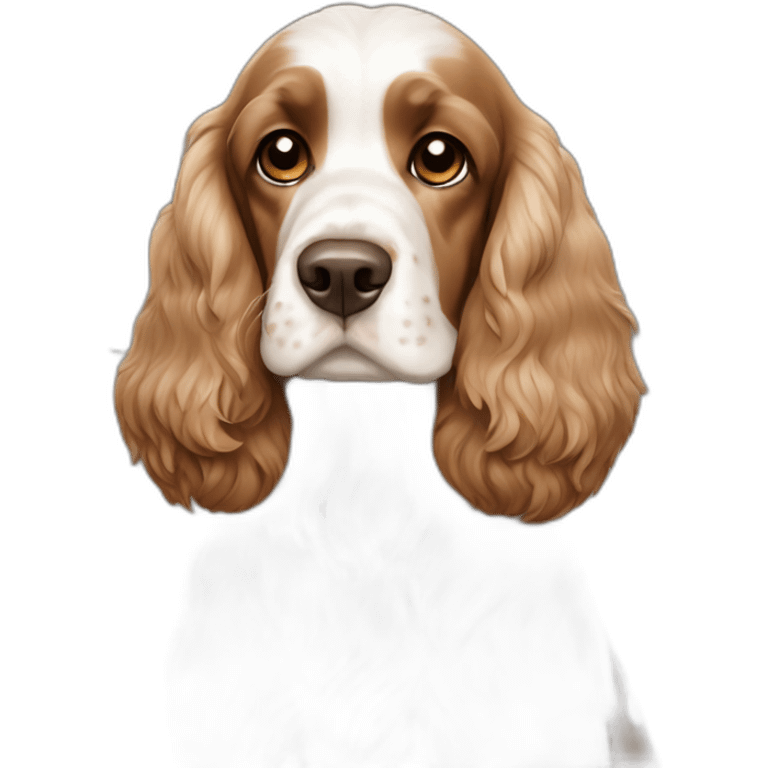 Cocker Spaniel white brown emoji