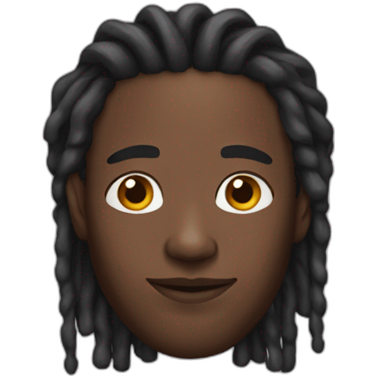 black Man with medium locs emoji