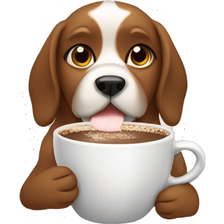 Dog drinking hot chocolate  emoji