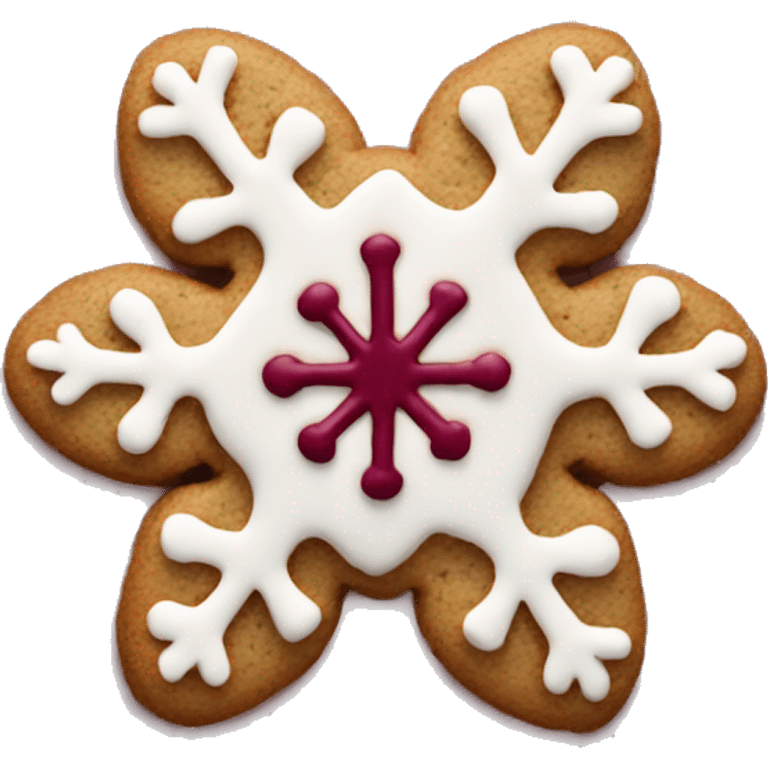 Burgundy snowflake cookie  emoji