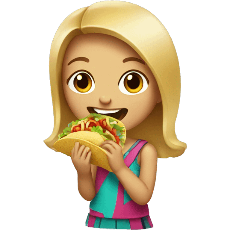 Girl eating taco emoji