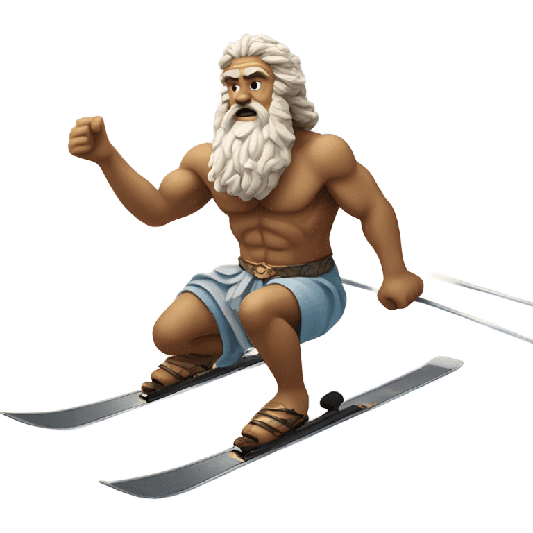 zeus greek god skiing in desert  emoji