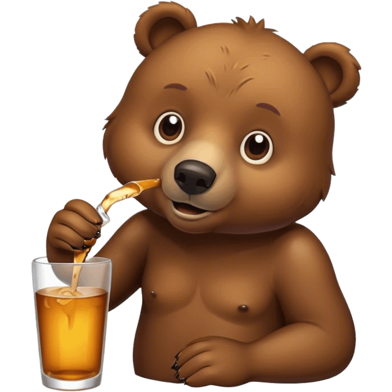 Blue bear drinking emoji