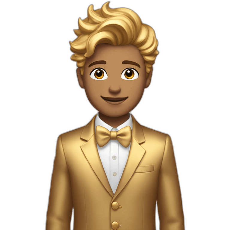 Posh-boy-with-golden-suit-and-blue-eyes-and-rainbow-unicorn-hair emoji