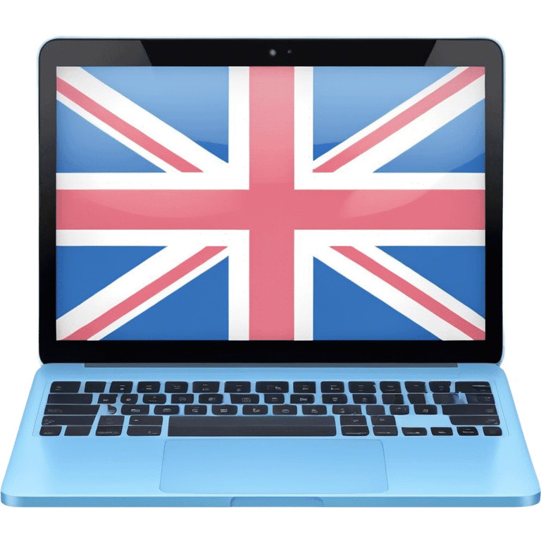 pastel laptop on the screen British flag emoji