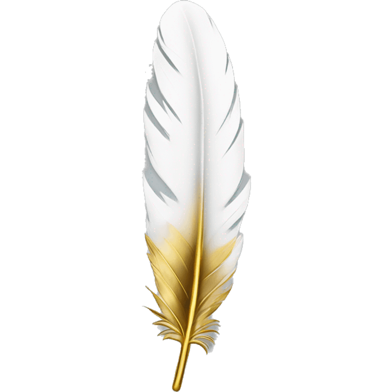 White feather with gold tip emoji