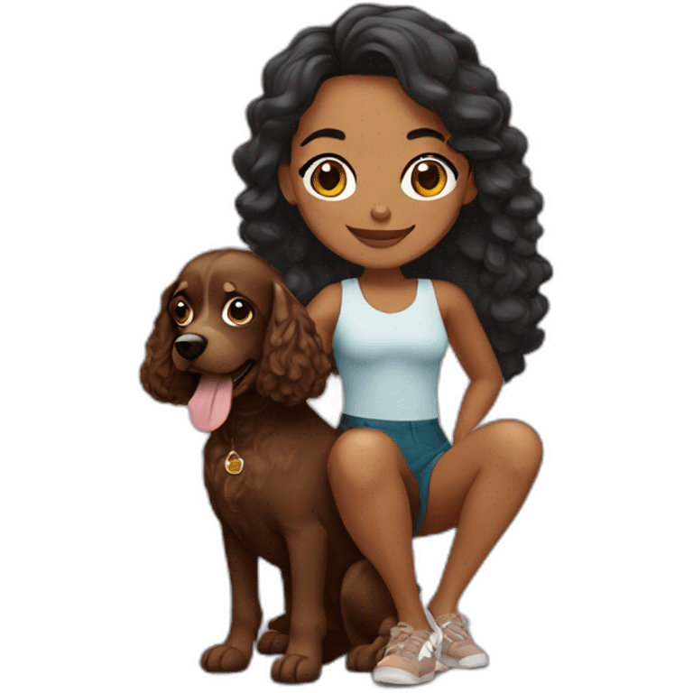 brazilian woman with a cocker spaniel emoji