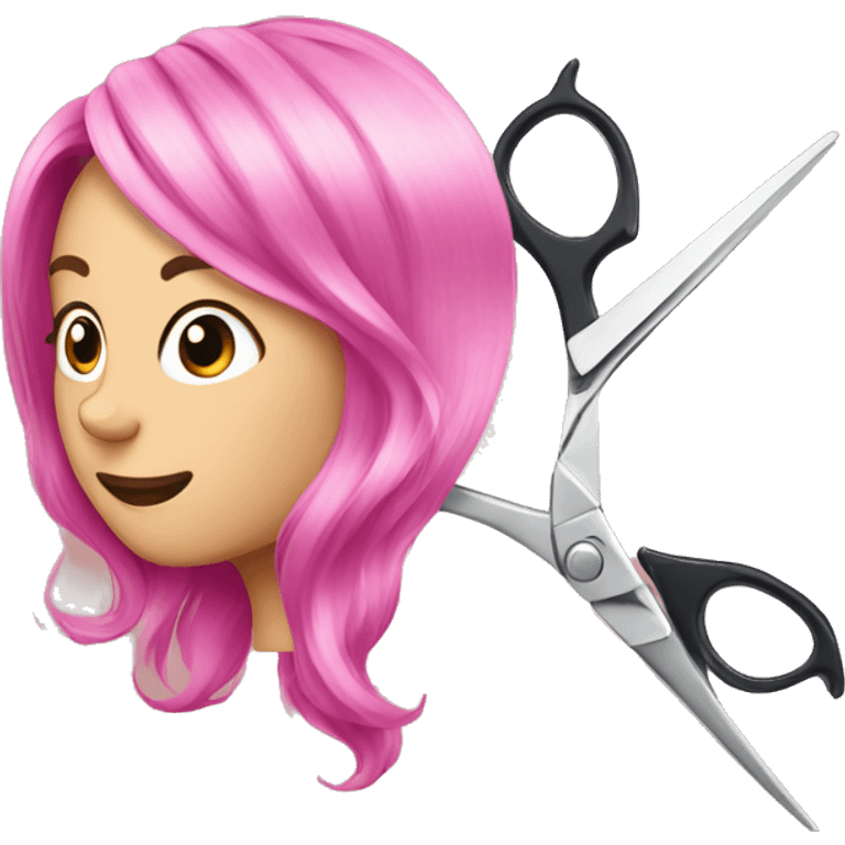 Pink hair thinning shears   emoji