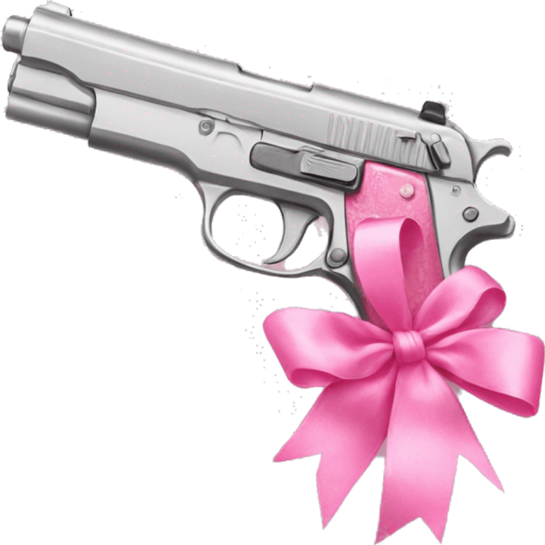 pink pistol with a pink ribbon emoji