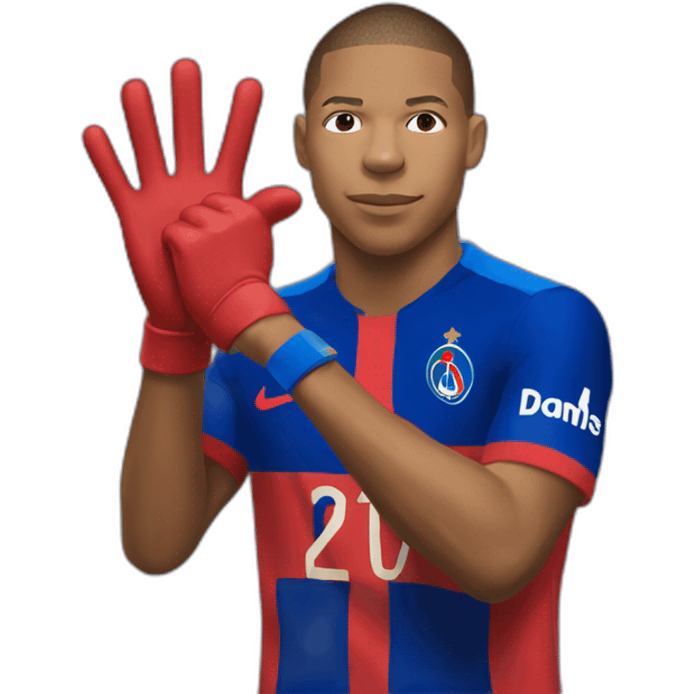 Mbappe choquée avec les mains derrière la tête emoji