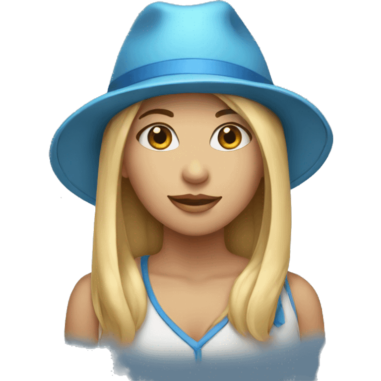 Girl with blue hat emoji