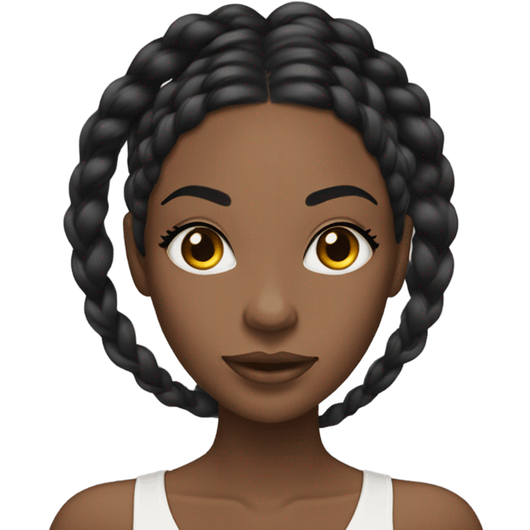 black woman with black braids and lash extensions  emoji