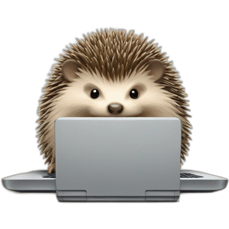 hedgehog working with laptop emoji