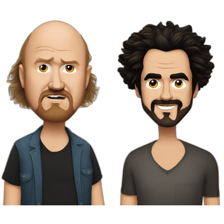 Louis C.K. And Russell Brand winking emoji