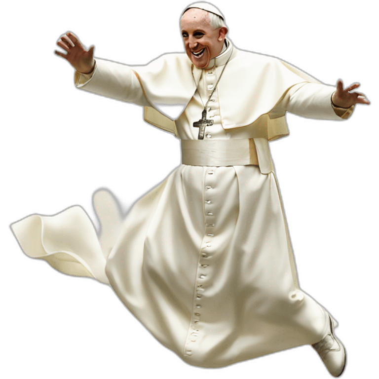 Pope Francis doing a backflip emoji