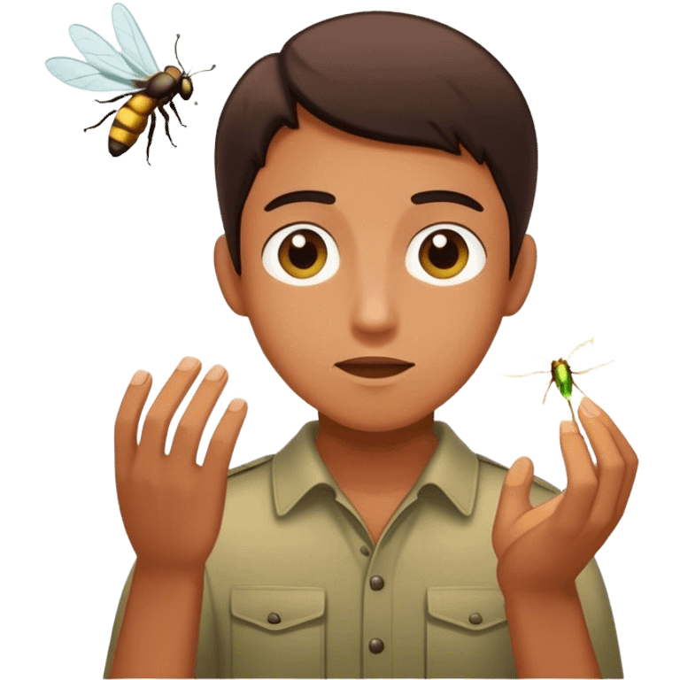 Trying to catch a firefly emoji