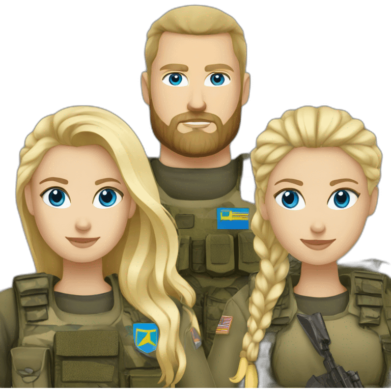 ukrainian military blonde with a beard and blue eyes who looks like ragnar lodbrok emoji