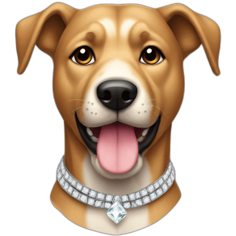 Perro con un collar de diamante emoji