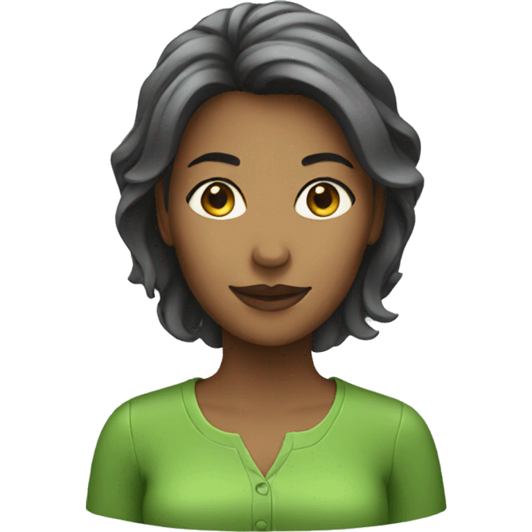 woman wearing green emoji