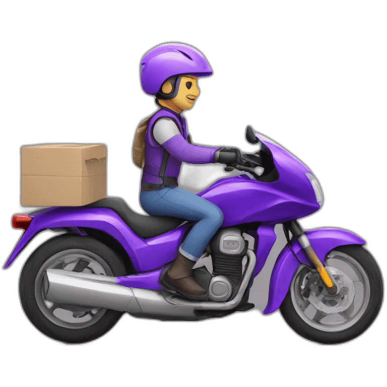 Bike delivery and rider with purple helmet emoji