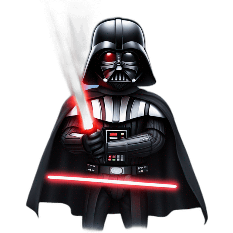 Darth vader posing whit the ligth saber emoji