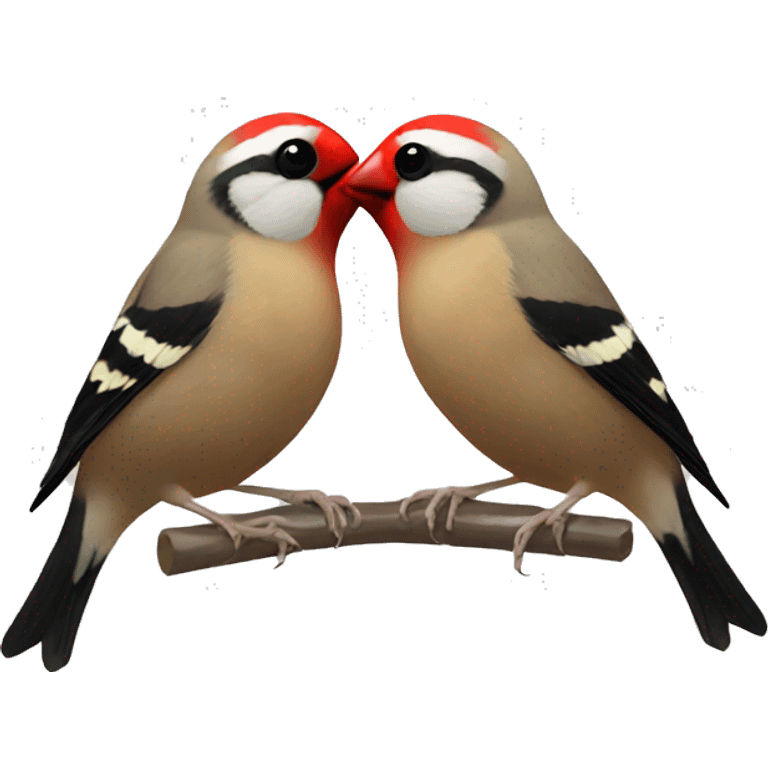 Finches kissing emoji