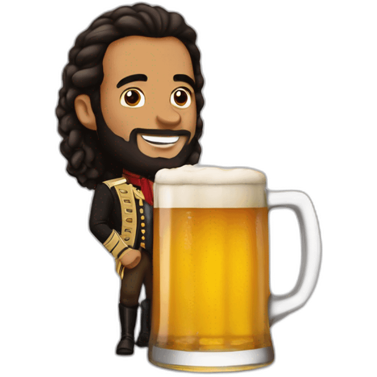 Hamilton avec une bière  emoji