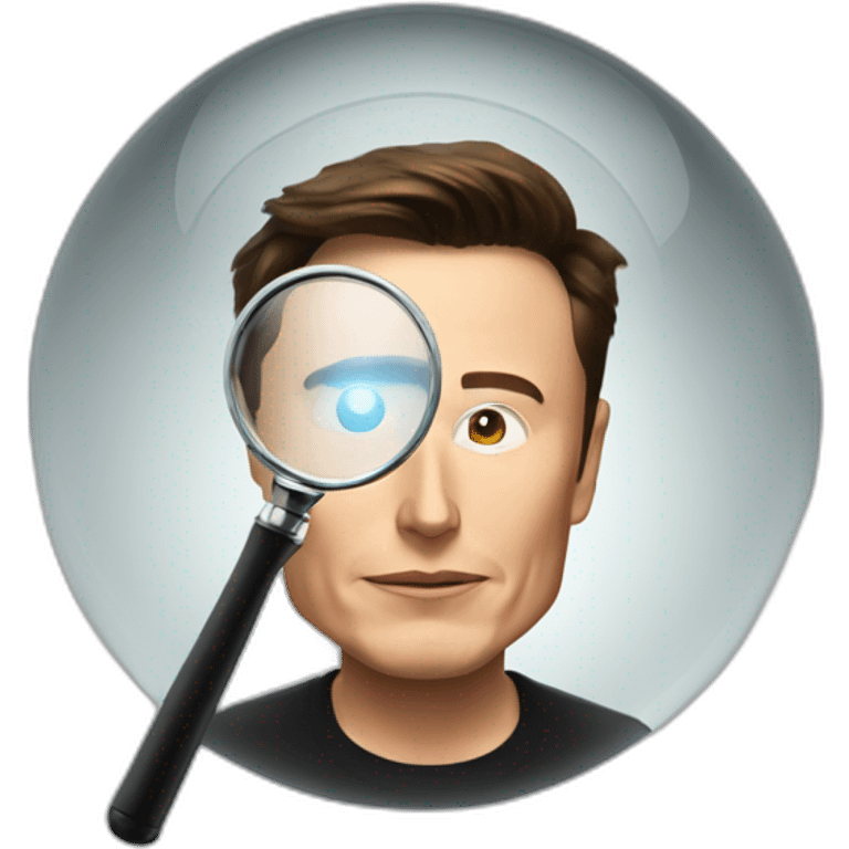 elon musk magnifying glass emoji