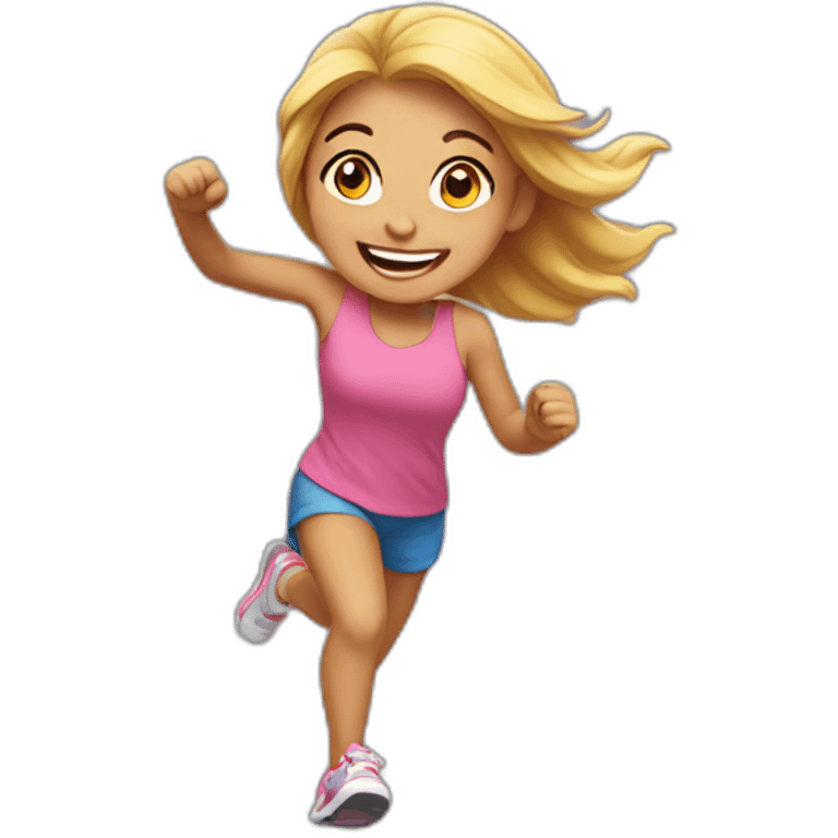 happy girl run emoji