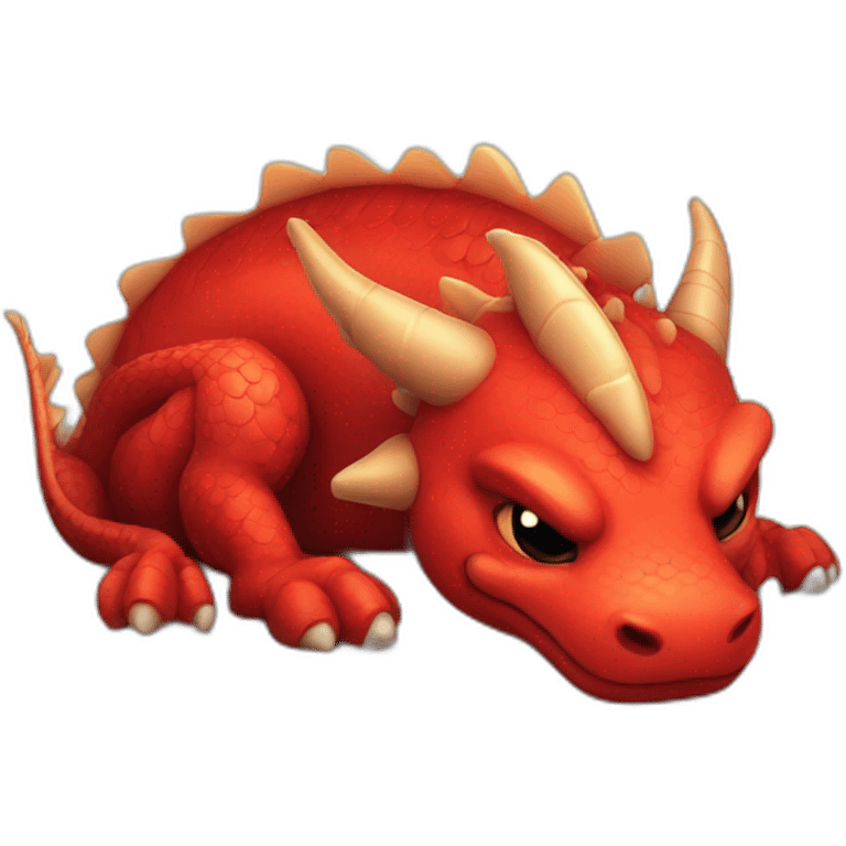 cute red dragon sleeping curled up emoji