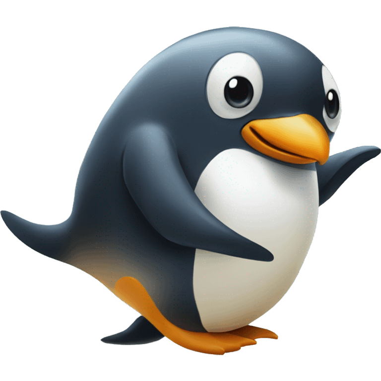 Penguin riding a huge fish emoji