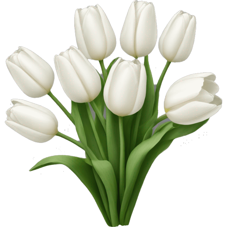 white tulip bouquet  emoji