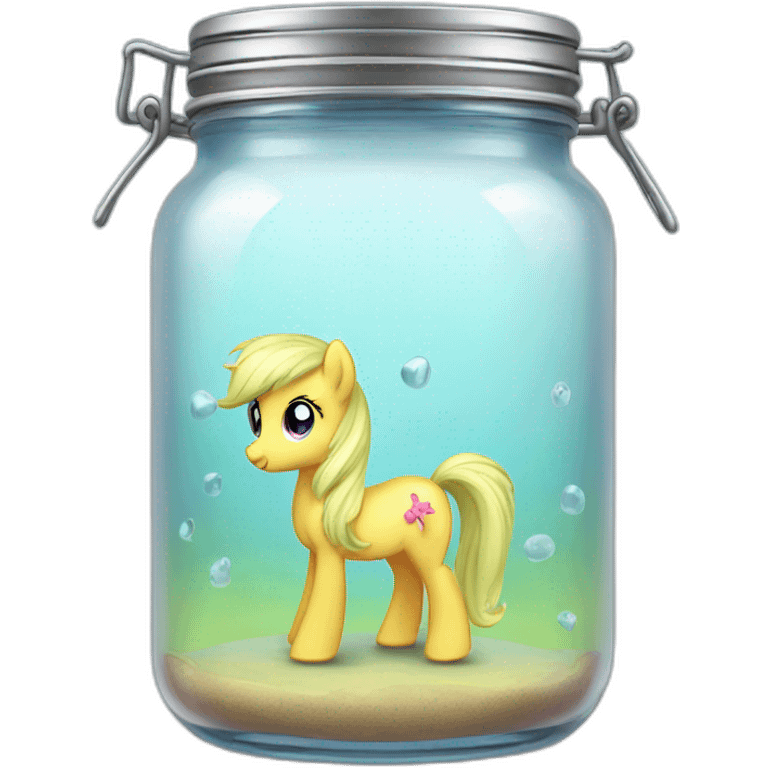 My little pony in jar with with water emoji