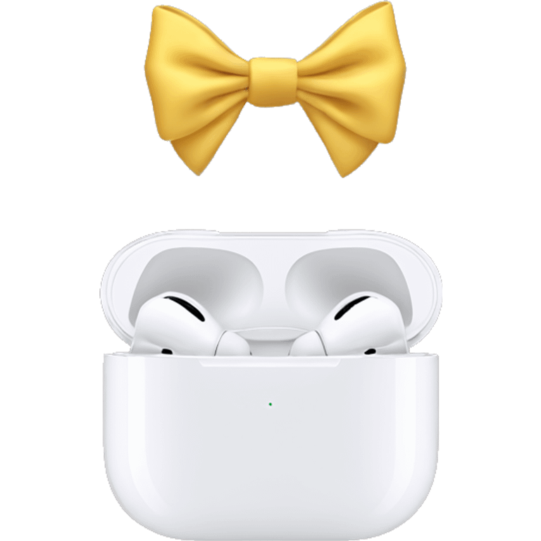 Air pods max with a bow emoji