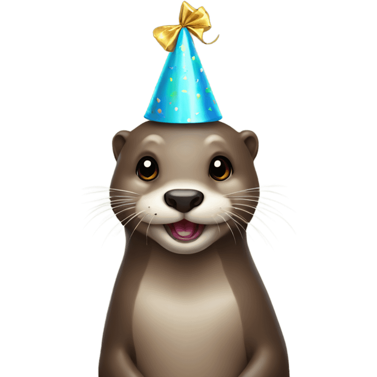 Otter in a party hat emoji