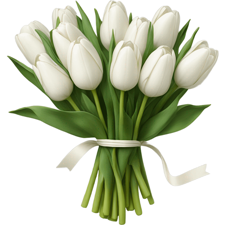 white tulip bouquet  emoji