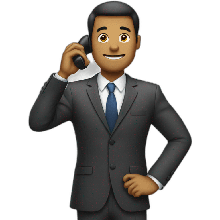 MAN IN SUIT CALLING PHONE emoji