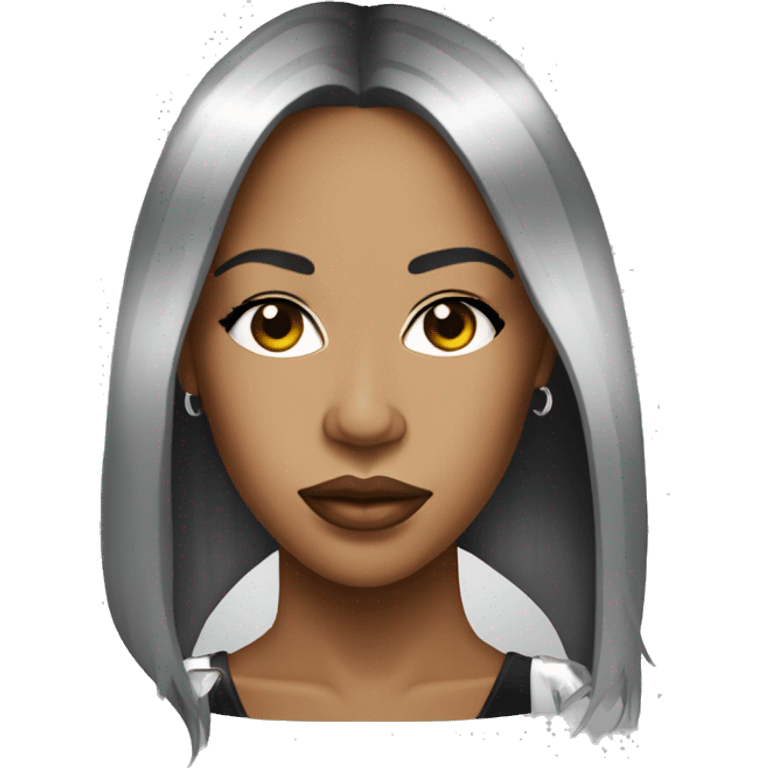 Aaliyah the R&b singer with silver hoop earings emoji