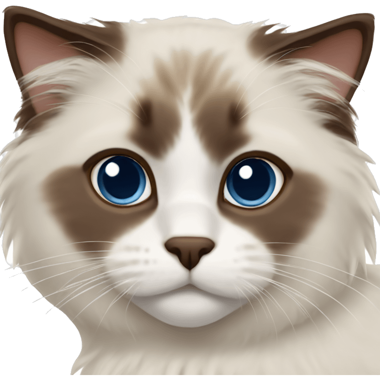 Ragdoll cat chocolate point face emoji