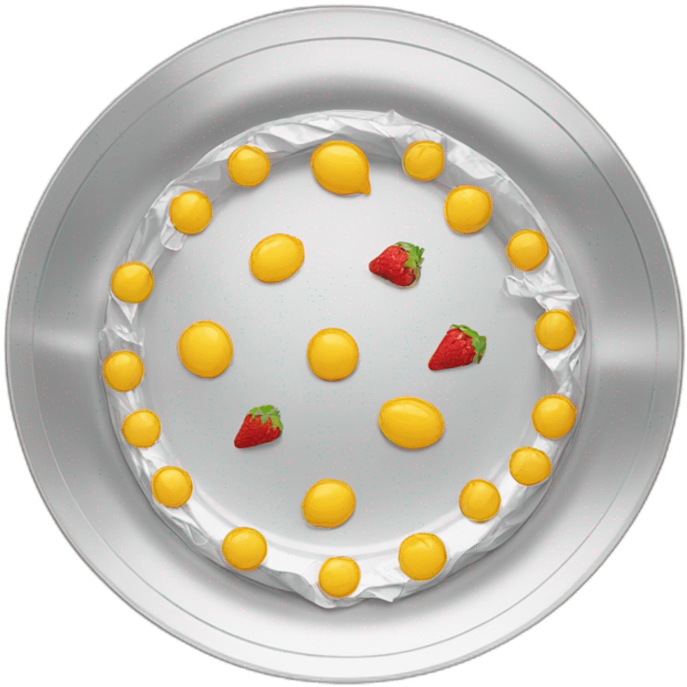 food plate with plastic foil over it emoji